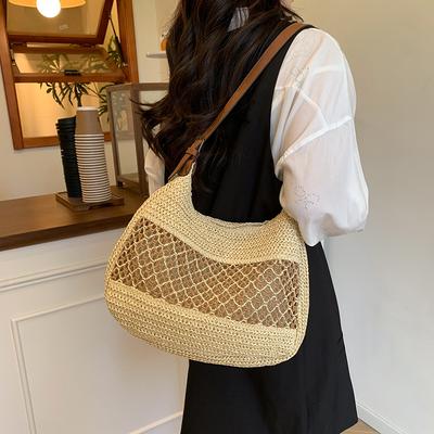 Underarm Woven Bag Women's Summer Trend Versatile Straw Woven Bag Large Capacity Casual Shoulder Women's Bag