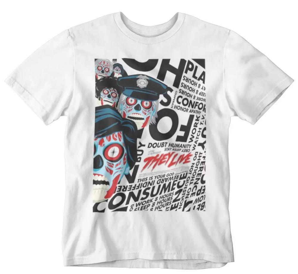 They Live T-SHIRT Sci Fi Thiriller 80s Film Movie Retro Unisex TEE GIFT UK Unisex T-Shirt L