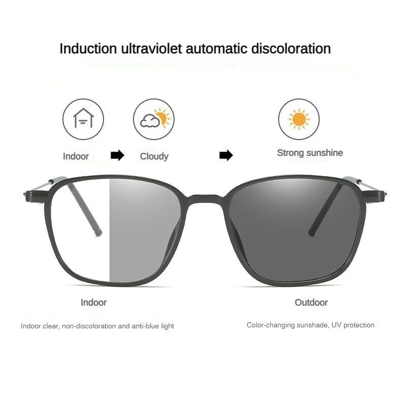 Computer Eye Glasses Metal Frame Anti Radiation Glasses Pochromic Eyeglasses Replaceable Lens Unisex