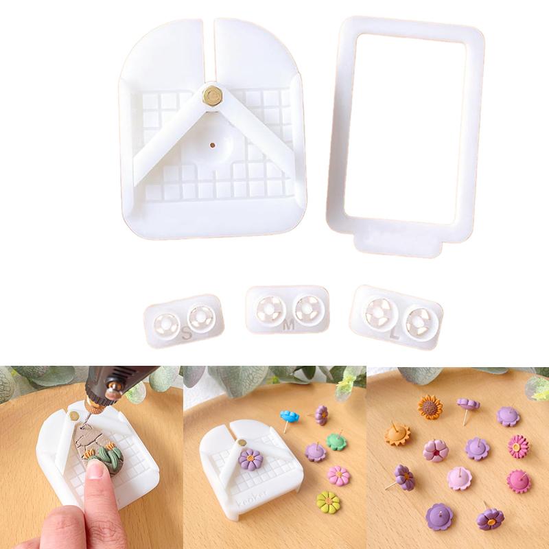 Stud Post Embedding Tool For Polymer Clay Earring, Polymer Clay Tools For Clay Jewelry, Earring Post Embedder Tool