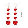 Red Heart Long Tassel Earrings Sweet Drop Dangle Earrings Party Jewelry Fashion Piercing Earrings Comfortable to Wear