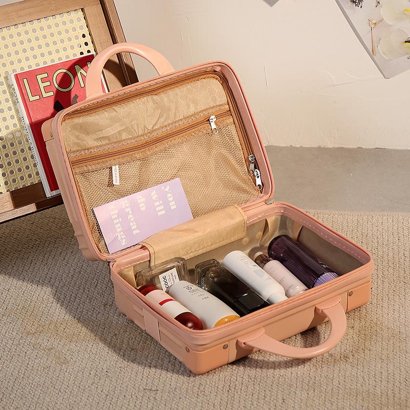 14" Red Bridal Cosmetic Suitcase - Portable Wedding Dowry Bag for Women