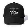 1pc MY BLOOD TYPE S DrPepper Print Baseball Cap for AdultsMinimalist Retro Style Casual Soft Adjustable Dad HatPerfect As Gift