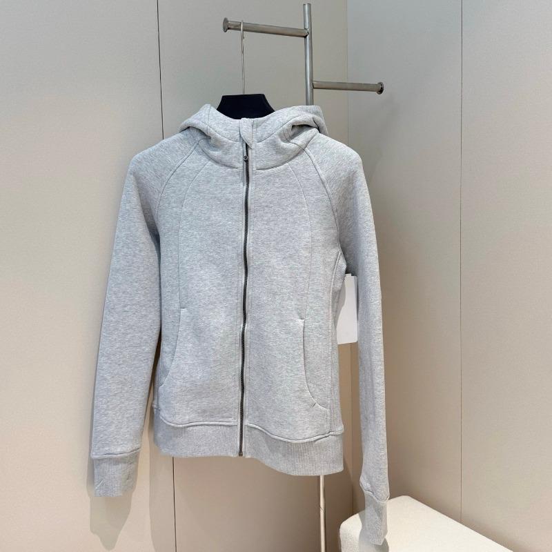Autumn women's full zipper slim fit hooded fleece sweater casual outdoor slimming sports jacket