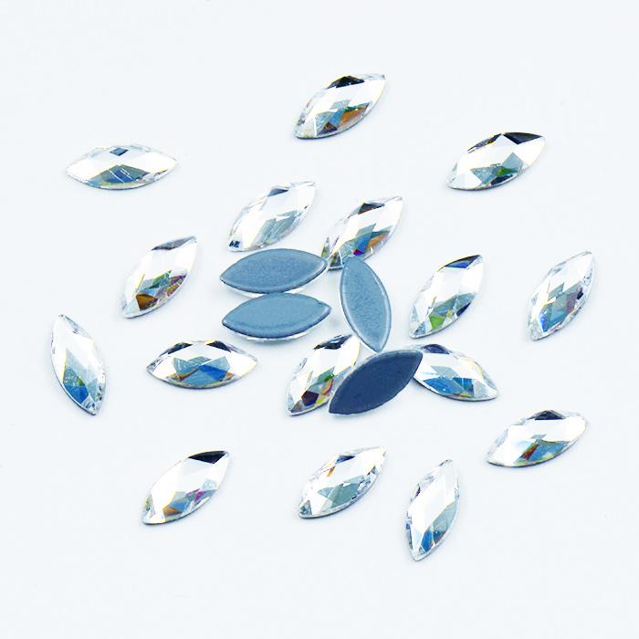 Factory Direct 7200 Pcs Bulk Packing 4X8mm Navette Marquise Horse Eye Crystal AB Crystal Glass Hot Fix Rhinestone for Dress