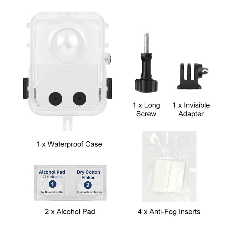 Dla DJI Osmo 360 PULUZ Wodoodporna Obudowa Kamery 40m Głębokosci Obudowa do Nurkowania Pokrowiec Podwodny (Przezroczysty)