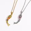 Dynamic Floating Fish Pendant Necklace Scratch Resistant Finish Adjustable Length Neckchain Fashion Forward Jewelry