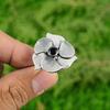 Natural Black Onyx Gemstone Multi Stone Flower Adjustable Ring 925 Silver