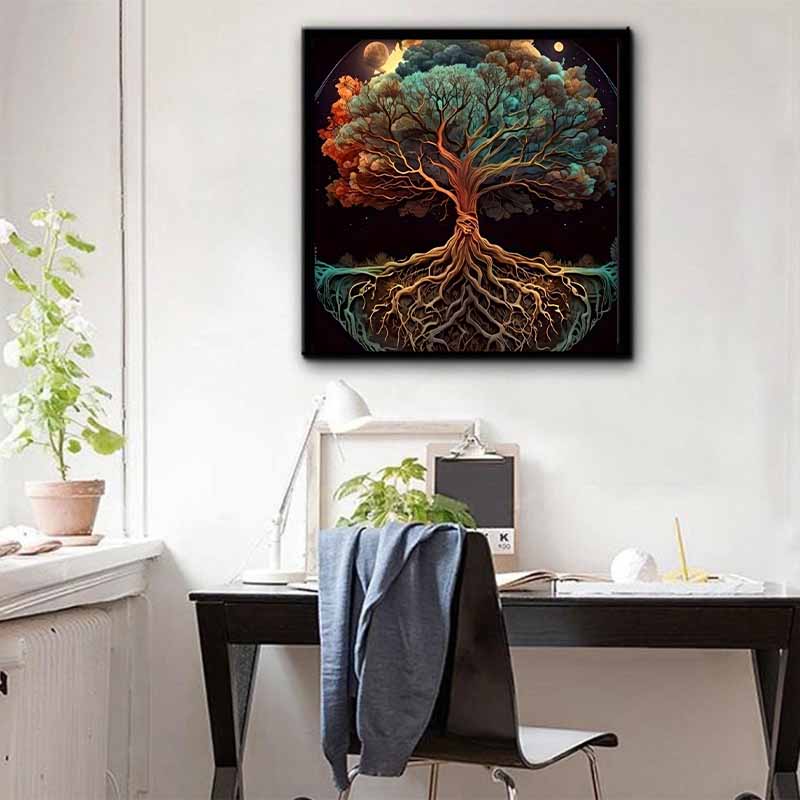 New Arrival 5D DIY Full Circle Diamond Painting "Round Tree Roots" Embroidery Cross Stitch Home Decor Gift