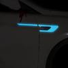 Blue Reflective Sticker Carbon Fiber Car Side Fender Warning Decal Accessories