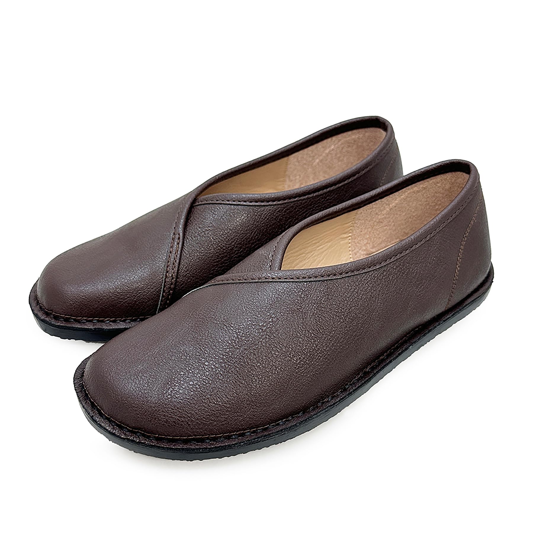 

Женские слипоны Joywalker Plus, V-образная строчка, повседневная обувь, удобные для ходьбы, размер SD601, коричневый, размер 23,5 см