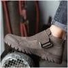 Men's Fashion Steel Toe Caps Working Safety Boots Cow Suede Leather Welding Shoes Worker Tooling Security Ankle Botas Protection