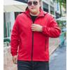Men Spring Autumn Plus Size Jackets Solid-Color Hooded Stand-Up Collar Windbreaker Jacket