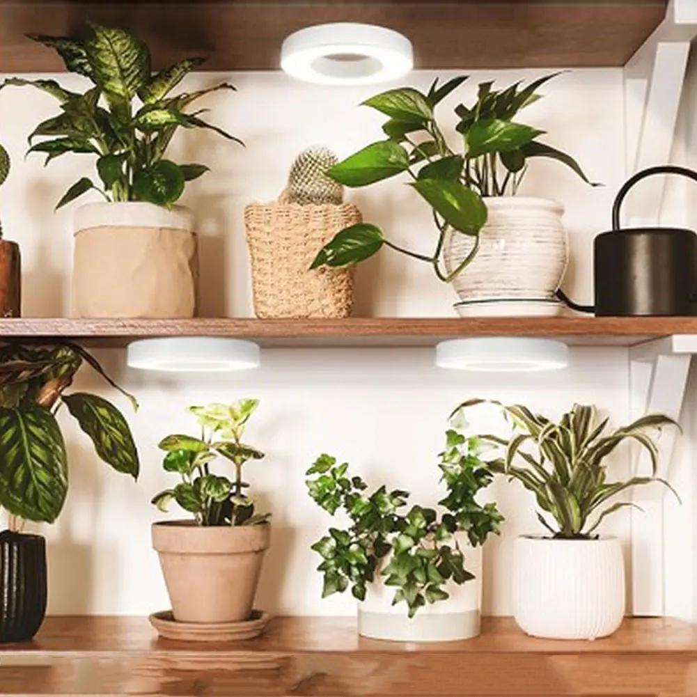 Full Spectrum Ceiling Grow Light 4 Dimmable Levels Halo Grow Lamp Height Adjustable Under Cabinet Plant Lamp for Indoor Plants