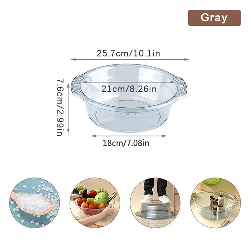 1Pcs Transparent Washbasin Dormitory Student Washbasin Portable Travel Plastic Basin Household Water Basin