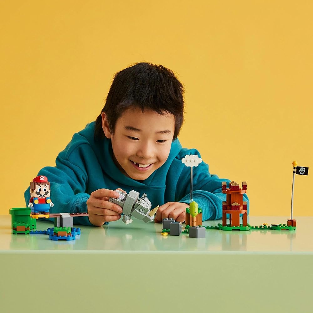 LEGO Super Mario Run with Rambi 71420 Building Blocks Toy for Kids Ages 7 and Up