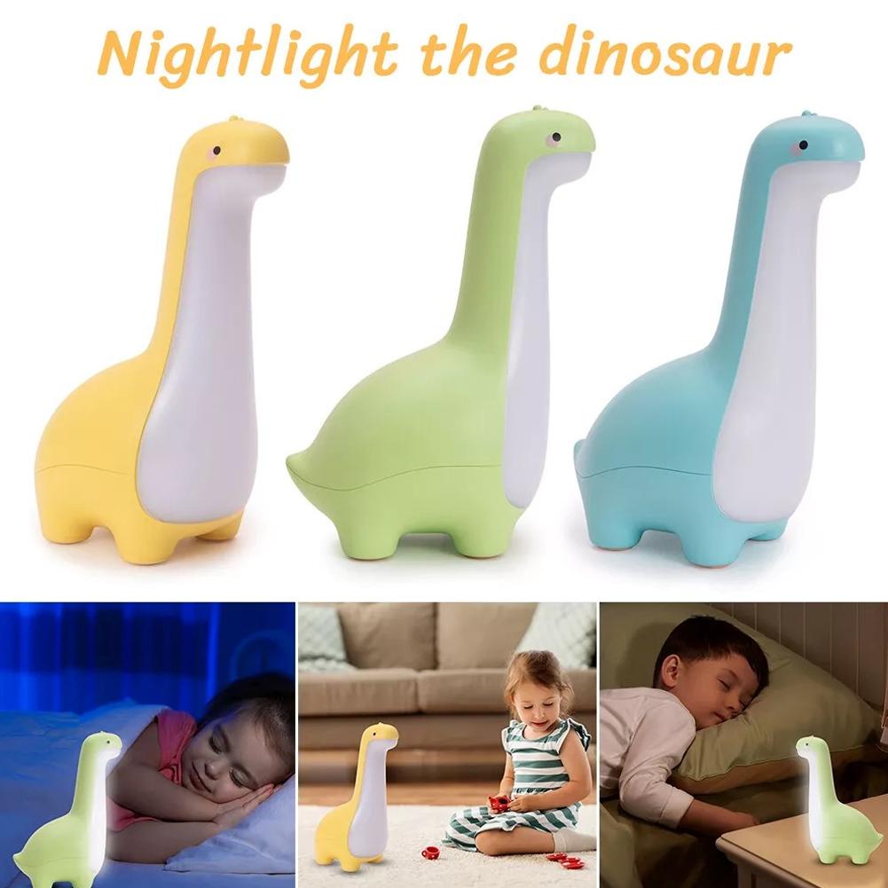 Dinosaur Night Light Cute Children's Night Light Eye Protection Bedside Timing Lamp USB Charging Room Decoration Children's Gift