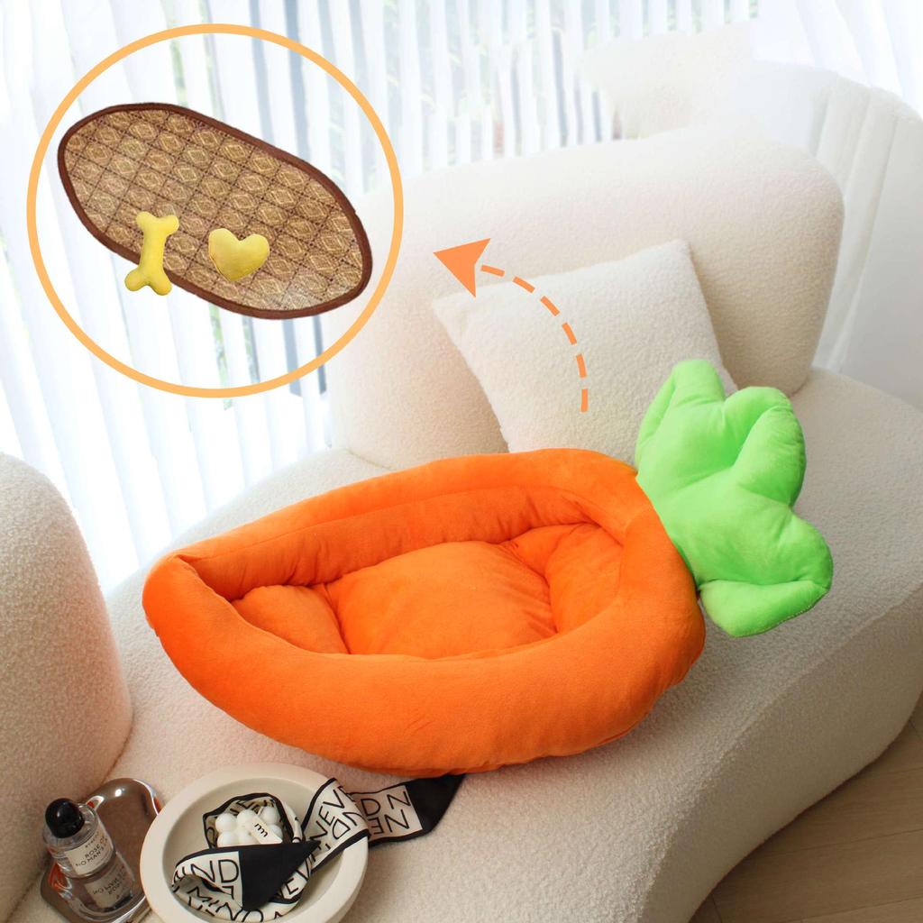 Cartoon Banana Pet Bed Cushion for Cats and Dogs - Winter Warmth