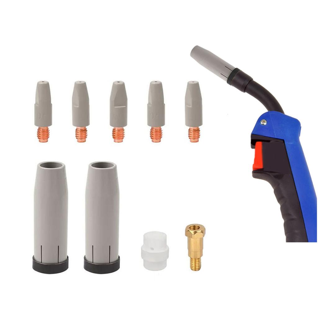 9pcs Conductive Nozzle Rods High Efficiency & Durability Conductive Nozzles Set Simple Installs for 24KD Welding Guns