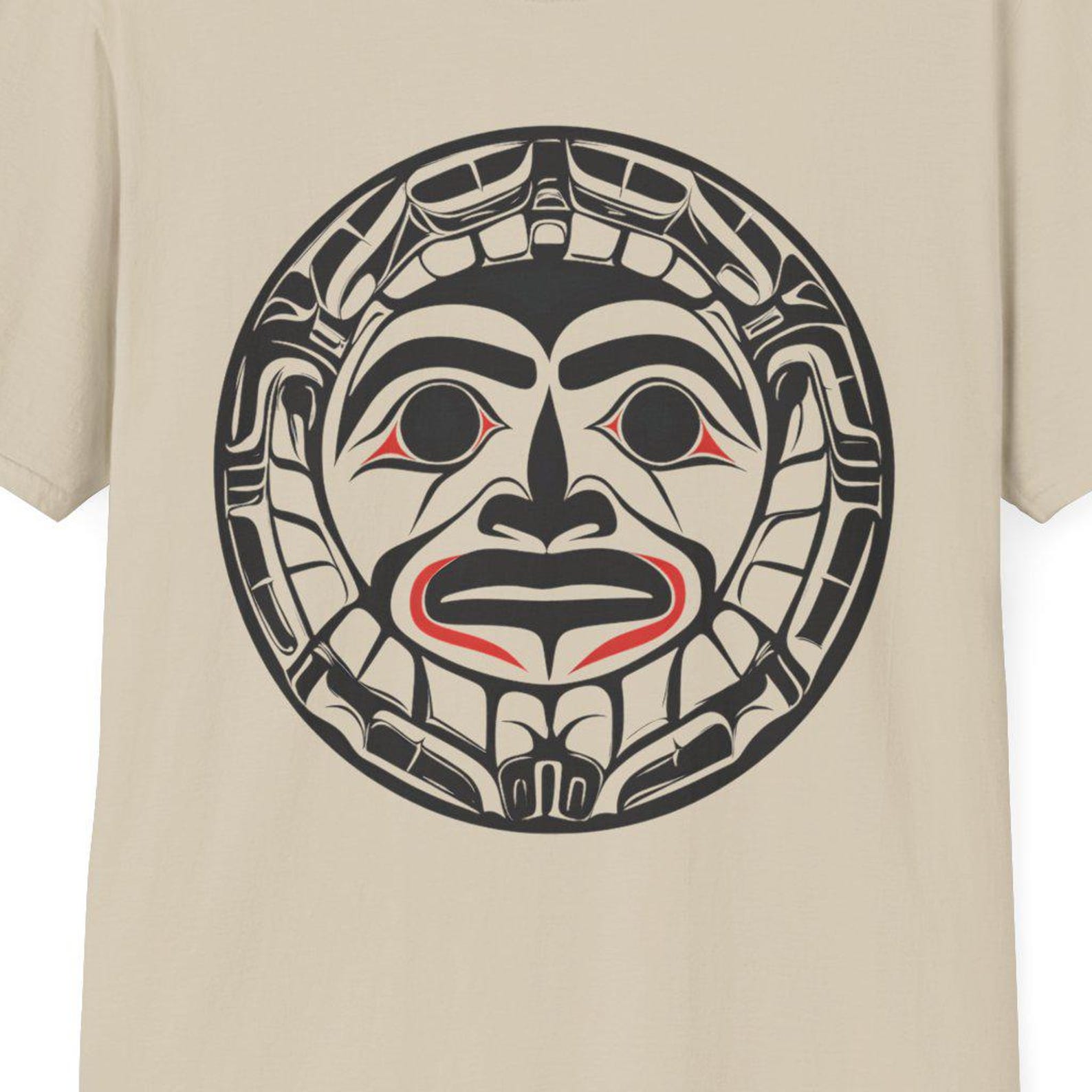 Native American T-shirt Coast Salish Sun T-Shirt Indigenous Northwest Art Tee Bohemian Softstyle Shirt Eco Friendly Tribal Gift for Him Her M