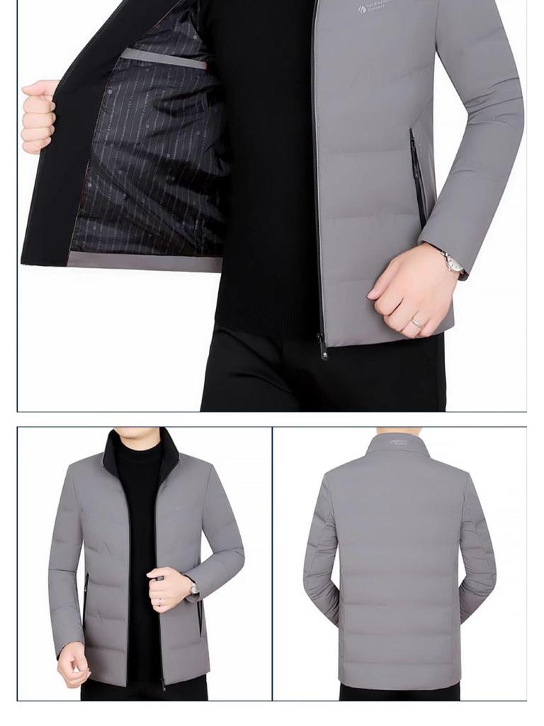 Męska lekka kurtka puchowa Pierre Cardin o dopasowanym kroju - Casualowy płaszcz jesienno-zimowy dla osób w średnim wieku i starszych