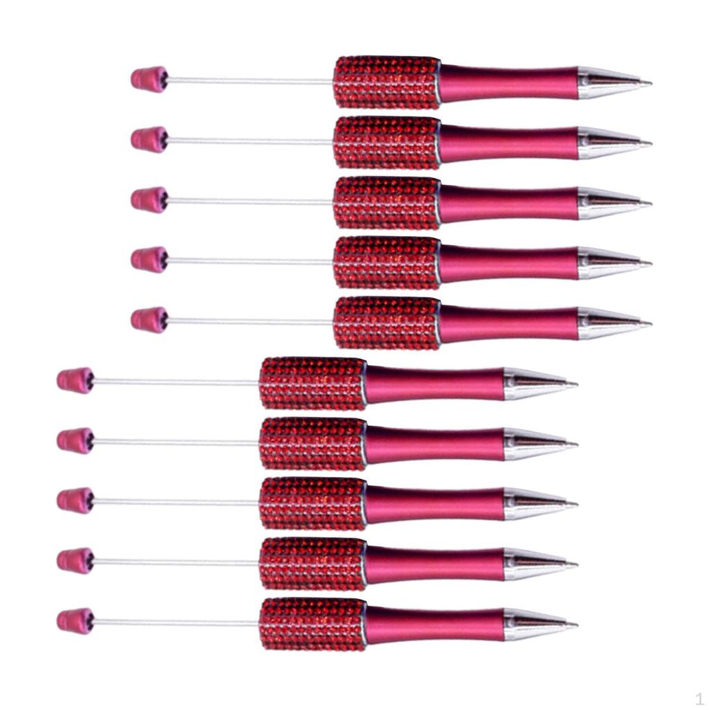 10 Bucăți Pixuri cu Mărgele Set DIY Cadouri pentru Studenți 1.0mm Asortate pentru Meșteșugărit