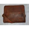 Mens Genuine Leather Cowhide Brown Crossbody Shoulder Satchel Messenger Bag....