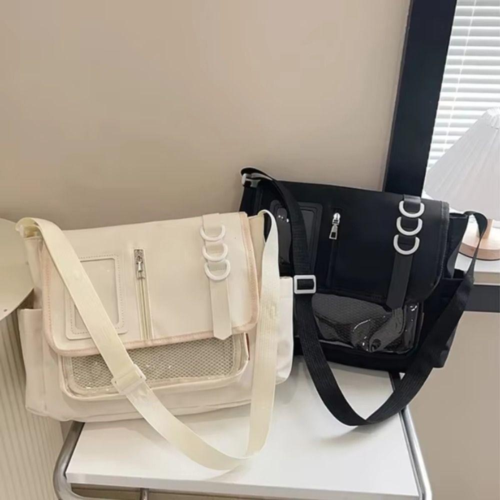 Color Sólido Transparente Placa Exhibidora de Insignias Itabag Bolso Bandolera Casual Harajuku Bolso Escolar DIY