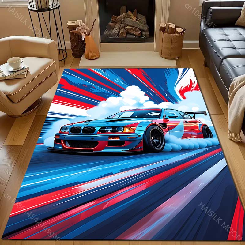 

Ковер с принтом скоростной машины разных размеров для спальни, гостиной, прикроватный, под диван, коврик для пола, современный домашний декор, коврик для зонирования, прочный, роскошные подарки 40x60cm (16x24in)