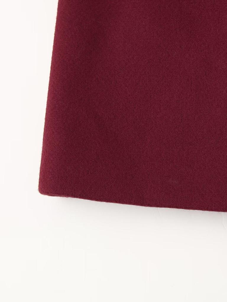 Women's European & American Scarf Collar Wool Coat.