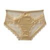 Ladies New Summer Sexy Lace Hollowed Out Bow Package Hip Mid Waist Triangle Briefs
