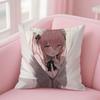 Bocchi The Rock Pillow Case Square Double-Sided Printing Short Plush Sofa Cushion Cover Bedroom Bedside Pillow