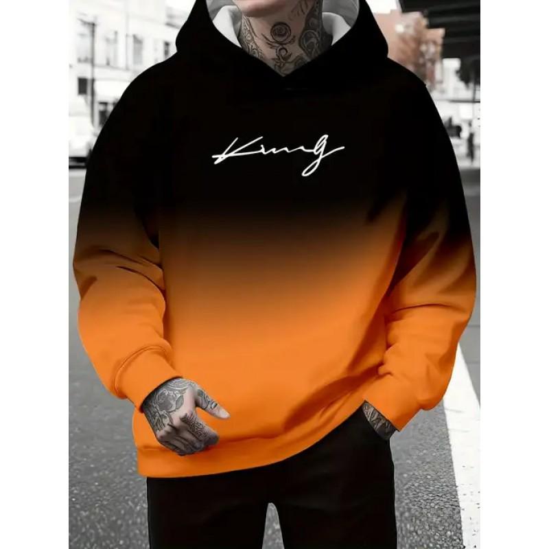 3D Digital Print Hooded Sweatshirt Men Loose Fit Casual Wear