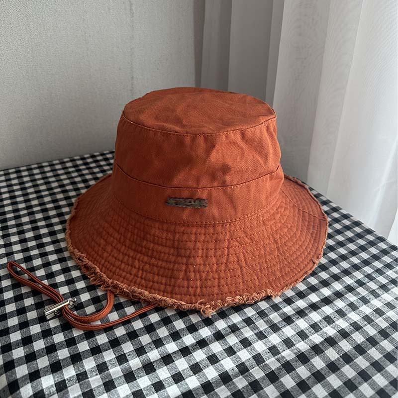 Women's Foldable Retro Bucket Hat: Japanese-Style Sun Hat with Frayed Edges, Korean Slimming Design