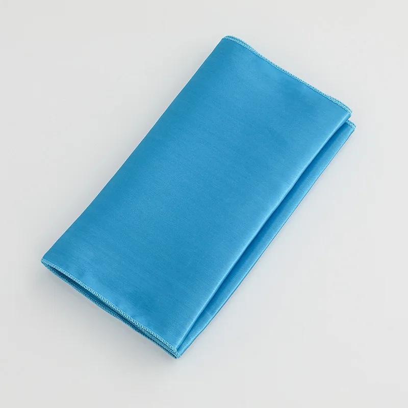 

Новая атласная скатерть для свадебной вечеринки, однотонная скатерть для свадебного банкета, ресторана, фестиваля, вечеринки, обеденного стола, декора подарков 145x145cm озеро синий