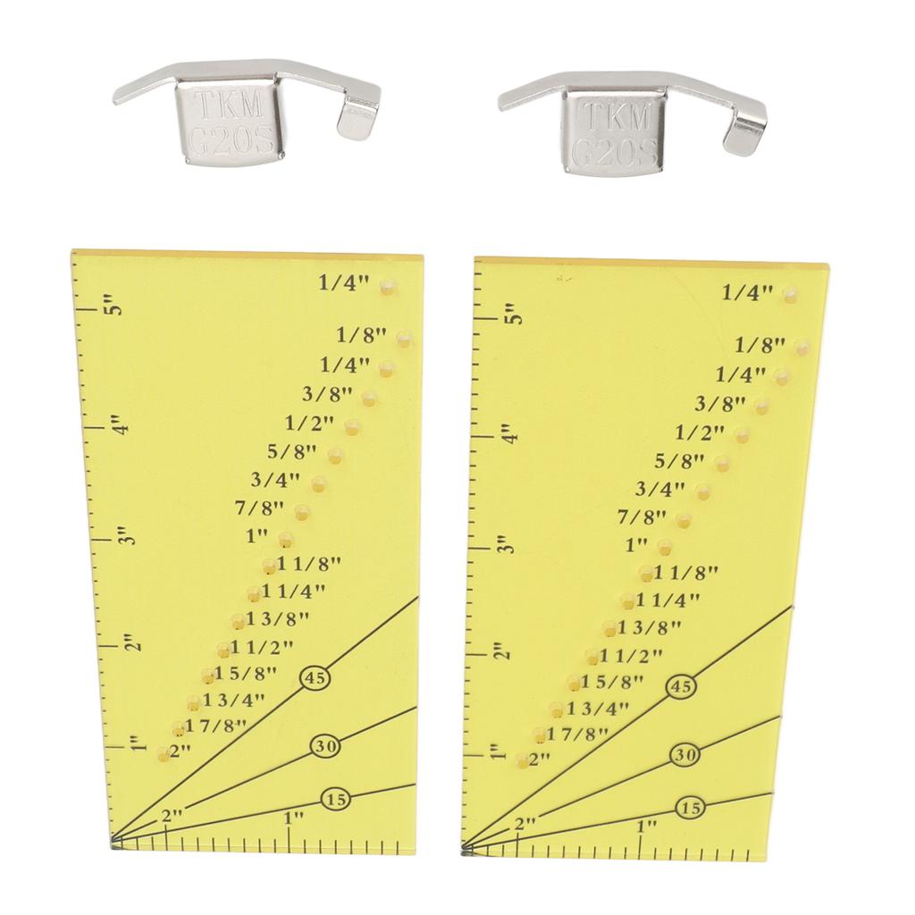 2set Seam Guide Ruler Strong Magnetic Stainless Steel Transparent Acrylic Yellow Ruler Positioning