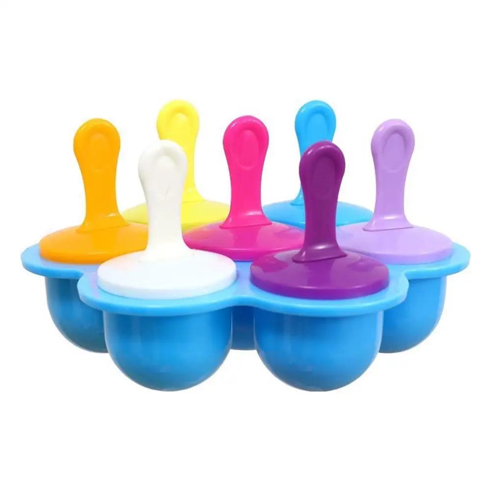 7 hole Diy ice cream mold Ice cream Children's Popsicle Food filled plastic ice tray Popsicle mold fruit smoothie