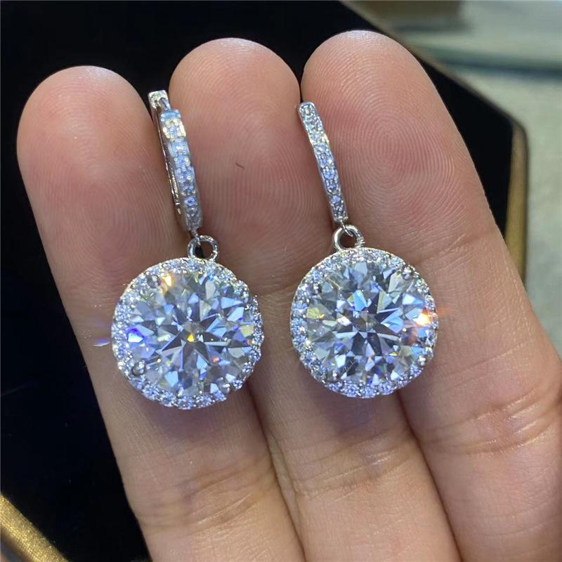 Valuable Moissanite Diamond Drop Earring 100% Real 925 Silver Promise Wedding Dangle Earrings for Women Party Jewelry