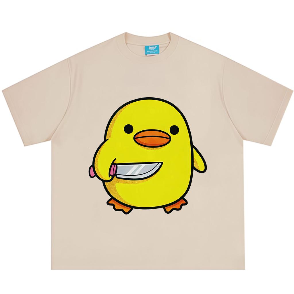 Funny Duck with Knife Graphic Print Unisex Unisex Fashion Hip Hop Shortsleeved Tshirt Summer Loose Casual Cotton Harajuku Tshirts