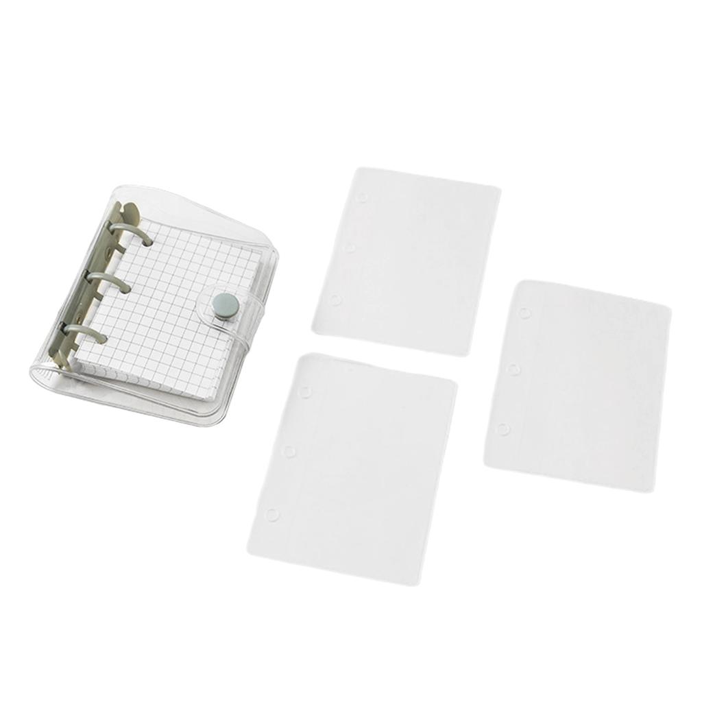 3 Rings Binder Notebook with 3 Binder Pocket 80 Sheet Gridded Paper Small Notebook Planner Notepads Pocket Journal