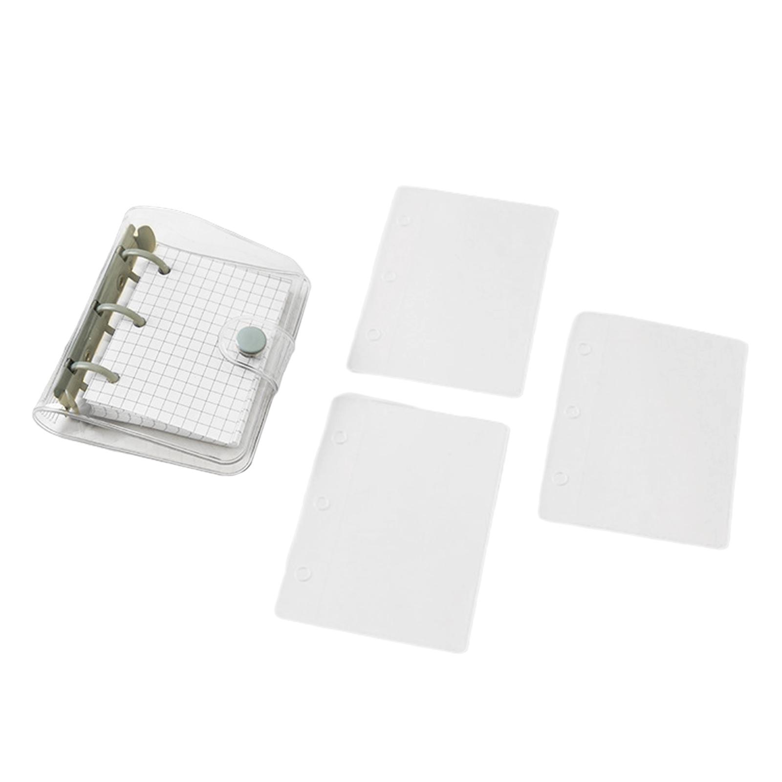 

Маленький блокнот прозрачный блокнот на 3 кольцах блокнот на разъемных листах 80 листов в клетку карманный журнал маленький планер блокноты 8