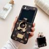 Luxury Retro Pattern Phone Rings Case for Samsung Galaxy Z Flip 5 4 3 5G Shockproof Chain Bracelet Back Women Cover