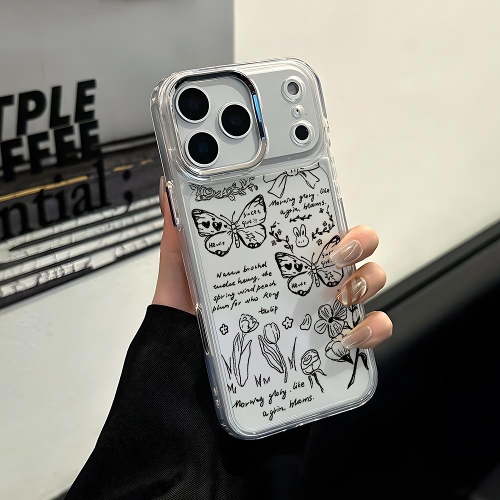 Fashion Butterfly Phone Case for Apple iPhone 17 Air 16 16e 15 14 13 12 11 Pro Max X Xs XR 8 Plus Luxury Clear Cover