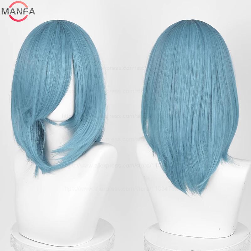 40cm Medium Basic Anime Cosplay Wig Bang Blond  Black White Red Pink Green Brown Gold Blue Heat Resistant Synthetic Hair Wigs