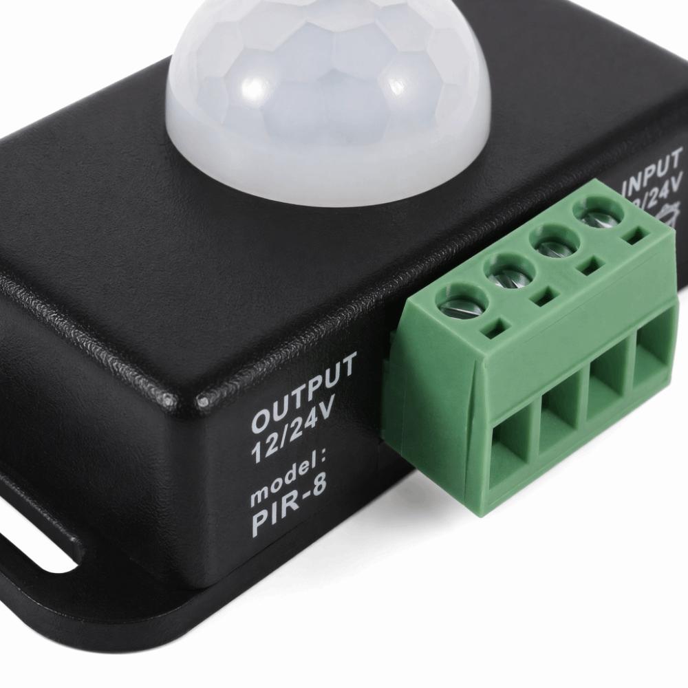 3.0*1.8*1.3in Motion Sensor LED Switch DC 12V/24V Infrared PIR Motion Sensor  LED Strip Lighting