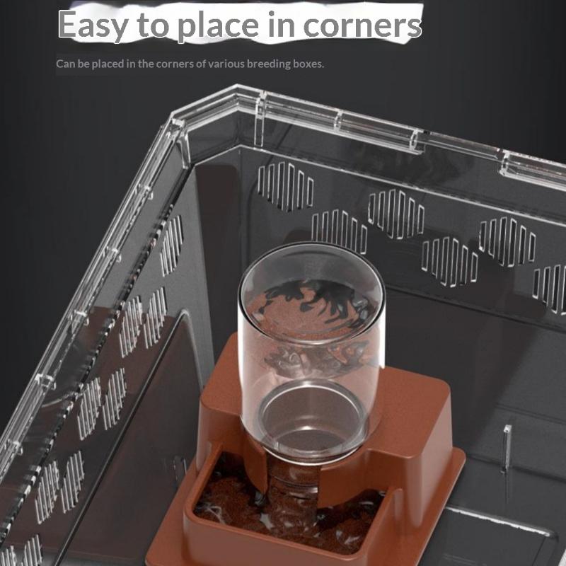 1Pcs Automatic Reptile Bowl Automatic Reptile Feeder Tortoise Water Dish Gecko Drink Dispenser For Lizard Chameleon Snake