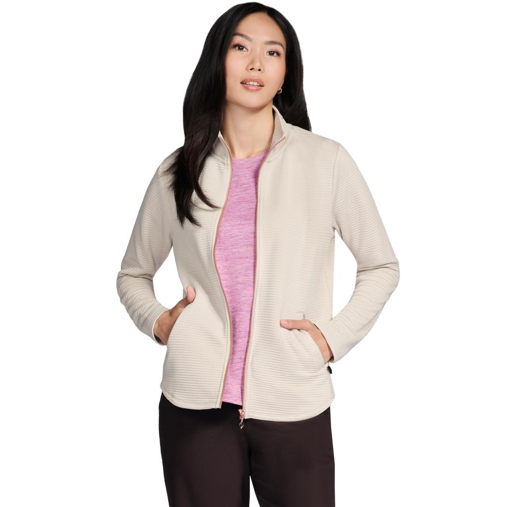 Skechers The Hoodless Hoodie GoWalk Shine Jacket, Womens beige Sweatshirt