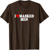 I Love Masked Men Graphic T-Shirt Funny Booktok Themed Casual Short Sleeve Crewneck Tee