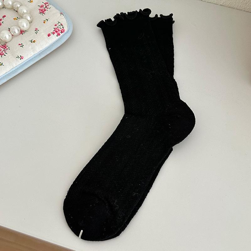 

Women s Spring and Summer Thin Style Hollow Pure Cotton Ear Side Mesh Breathable Boneless Socks 1 pair