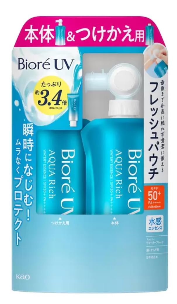 

Biore UV Aqua Rich Watery 120 г 120 г набор из 2 шт. Эссенция, + рефилл,